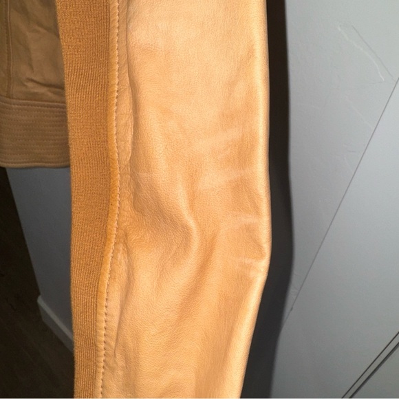 Trouve Leather ZIP Jacket Cotton Blend Medium Tan Camel Color - Picture 6 of 14